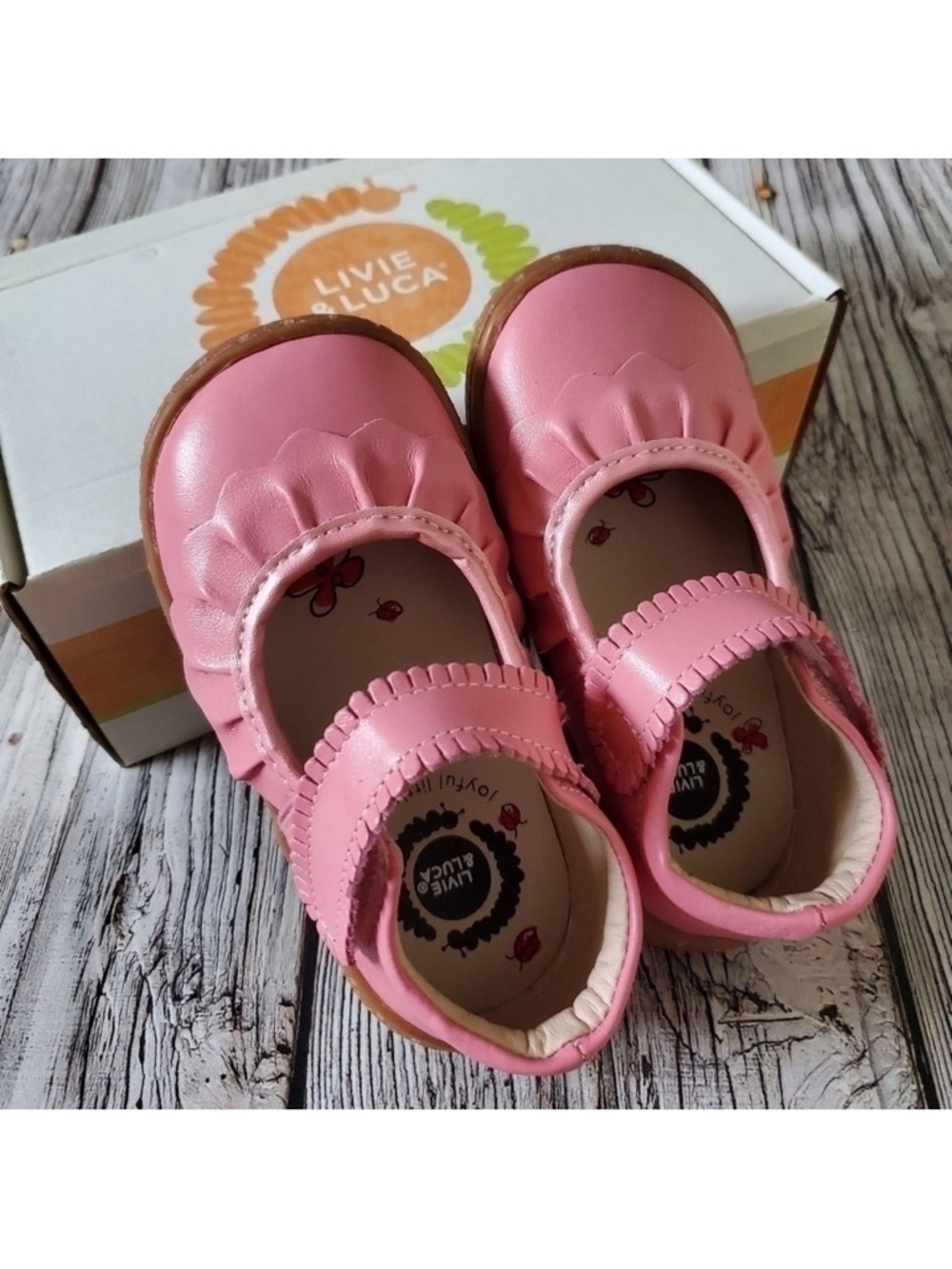 Livie & Luca Pink Ruffle Mary Jane Toddler Shoes